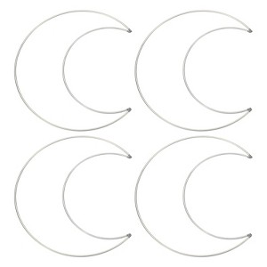Unique Bargains Metal Decoration Wreath DIY Craft Durable Moon Dream Catcher Rings 4 Pcs - 1 of 4