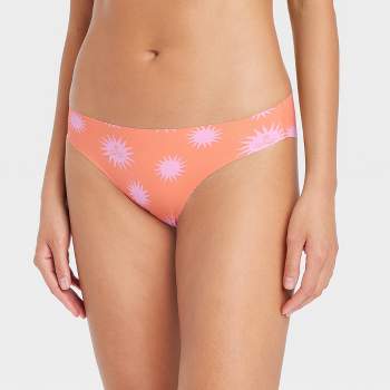 Women's Floral Print Lace Trim Cotton Bikini Underwear - Auden