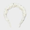 Girls' Ruffled with Beads Headband - Cat & Jack™ Ivory: Hair Styling, All Hair Types, Recycled Polyester - 2 of 3