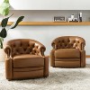 Flavio 31.5'' Wide Genuine Leather Swivel Chair,Set of 2 | ARTFUL LIVING DESIGN - 2 of 4