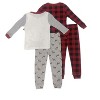 Chick Pea Chick Pea Baby Gender Neutral Toddler and Infant Pajama Sleeper Set Leggings Matching Top 4 PC Set Holiday Red Size 3T - 2 of 2