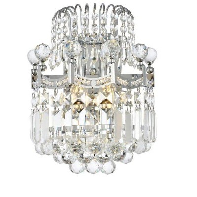 Elegant Lighting Corona 2 light Chrome Wall Sconce Clear Royal Cut Crystal