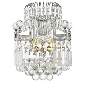 Elegant Lighting Corona 2 light Chrome Wall Sconce Clear Royal Cut Crystal - 1 of 4