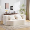 Wooakway 80" White Upholstered Convertible Sofa with Armrest Plush Sleeper Sofa with 4 Pillows - 4 of 4