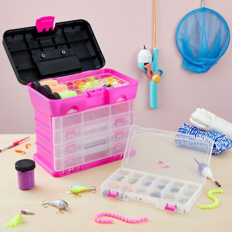 Juvale Storage and Tool Box with 4 Removable Drawers for Beads and DIY Craft Accessories (Pink), 3 of 10
