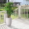 Syemin Planters Ceramic Flowerpot with Drainage Holes, Modern Indoor and Outdoor Planter for Patio, Garden, White, 16.54"*16.54"*21.26" - 2 of 4