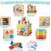 BABYYER Wooden Activity Cube, Montessori Learning Toys, Xylophone, Shape Sorter and Abacus, Educational Toys for Boys and Girls Aged 1-3 Years - 2 of 4