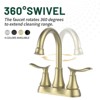 Cobbe 2-Handle 4-Inch Brushed Gold Bathroom Faucet, Bathroom Vanity Sink Faucets with Pop-up Drain and Supply Hoses - 4 of 4