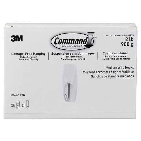Command General Purpose Hooks Metal White 2 Lb Cap 35 Hooks And 40 Strips Pack 17065s35na Target