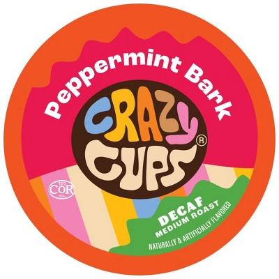 Crazy Cups Decaf Peppermint Bark Flavored Coffee Pods