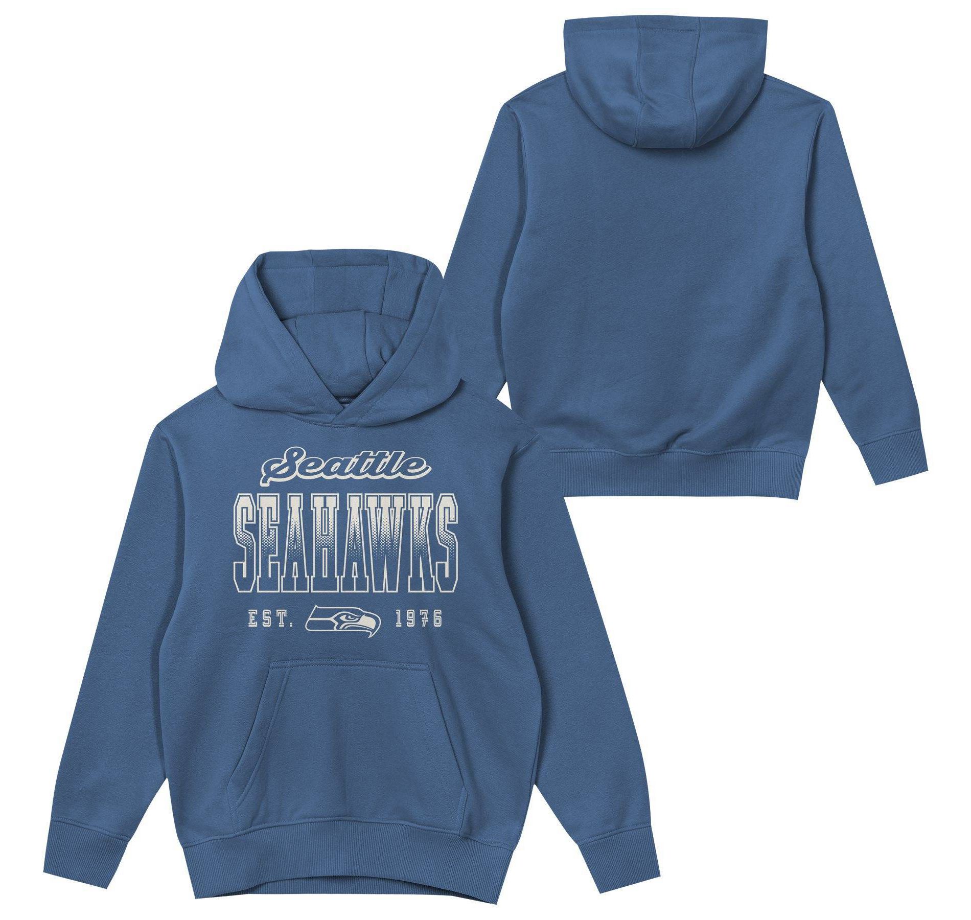 NFL Seattle Seahawks Girls' Washed Fleece Hooded Sweatshirt