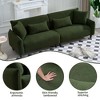 97" Teddy Velvet 3-Seater Sofa with 4 Pillows & Solid Wood Frame - 3 of 4