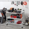 3-Tier Stainless Steel Utility Cart, Metal Cart with Silent Brake Wheels and Ergonomic Handle - 4 of 4