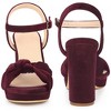 Perphy Women's Knot Platform Slingback Faux Velvet Block Heel Sandals - 2 of 4