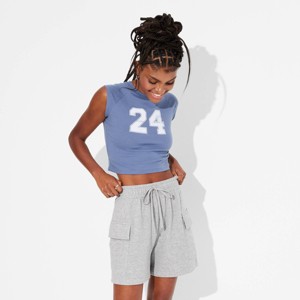 Women's Mid-Rise Cargo Sweat Shorts - Wild Fable™ - 1 of 3