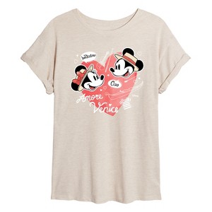 Women's - Disney - Amore Venice Oversized Graphic T-Shirt - 1 of 4