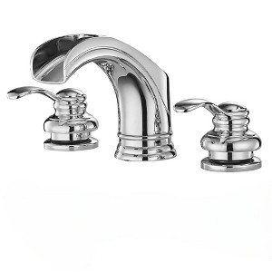 BWE 8 in. Waterfall Widespread 2-Handle Bathroom Faucet With Pop-up Drain Assembly in Spot Resist - 1 of 4