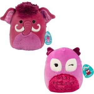 Squishmallows 10" Purple 2Pk - Aurura Owl and Magdalena Mammoth - Official Jazwares Plush - Collectible Squishy Stuffed Animal Toy - Gift for Kids - 1 of 4