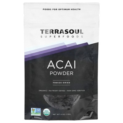 Terrasoul Superfoods Acai Powder, Freeze-Dried, 4 oz (113 g)