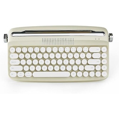 YUNZII Upgraded Wireless Typewriter Keyboard, Retro Aesthetic with Integrated Stand