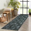 Acekool Washable Bedroom Area Rug, Non Slip, Low Pile, Boho Floral, Soft Lightweight Carpet for Bedside - 2 of 4