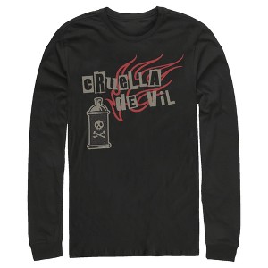 Men's Cruella Spray Flames Logo Long Sleeve Shirt - 1 of 4