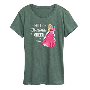 Women's - Disney - Full Of Christmas Cheer Aurora Short Sleeve Graphic T-Shirt - 1 of 4