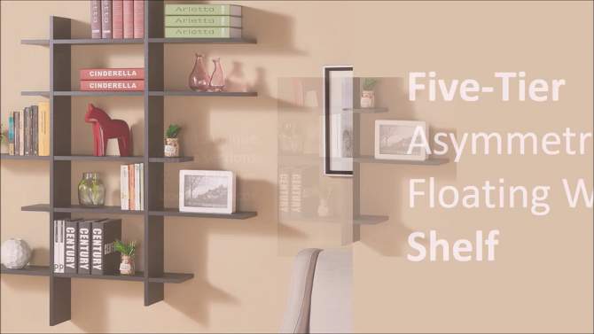 51" x 45" Five Tier Asymmetric Shelf - Danya B., 6 of 8, play video