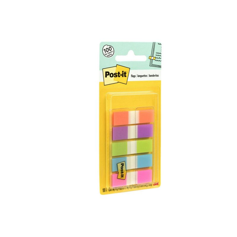 Post-it Flags, Assorted Bright Colors, .5 in. Wide, 100 Flags/On-the-Go Dispenser, 4 of 16