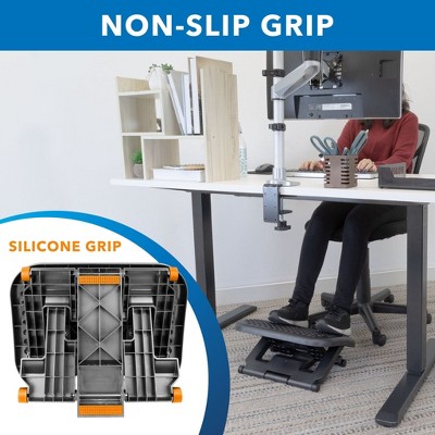 Ergonomic Adjustable Gray Plastic Under Desk Footrest