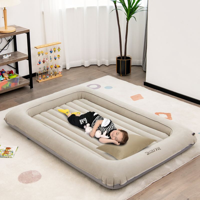 Costway Inflatable Toddler Travel Bed w/ Electric Pump Portable Blow Up Bed for Kids, 2 of 11