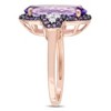 EVERLY JEWELRY | Rose Plated Sterling Silver 3.5 CT TGW Oval Cut Amethyst and African Amethyst and White Topaz Ring - 2 of 4