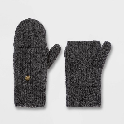 Women's Rib Flip Top Mitten - Universal Thread™ Black