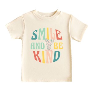 The Juniper Shop Mini Smiley Smile and Be Kind Aria Toddler Short Sleeve Tee - 1 of 4