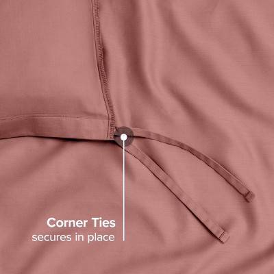 Dusty Rose Organic Cotton Full/Queen Sateen Duvet Cover Set