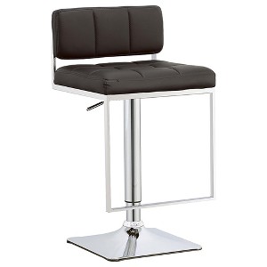 Adjustable Bar Stool with Upholstered Seat and Chrome Base, Swivel, Height-Adjustable, Comfortable Footrest, Ideal for Kitchen - 1 of 4