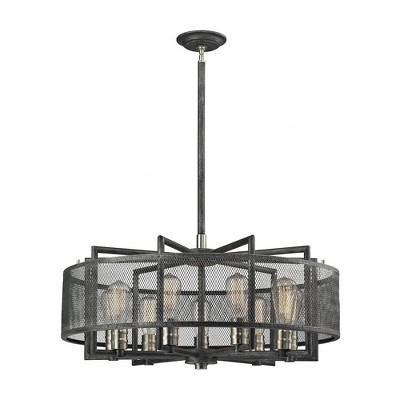 Elk Home Slatington 9 - Light Chandelier in  Brushed Nickel/Silvered Graphite