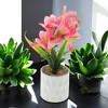 Unique Bargains Artificial Plants Five-Headed Daffodil Bonsai Plastic 2.76"x2.76"x9.45" 1 Pcs - 2 of 4