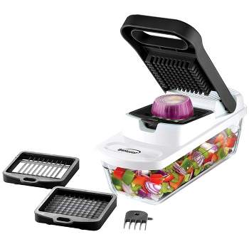 Brentwood Pro Food Chopper and Vegetable Dicer with 6.3 Cup Storage Container in Black