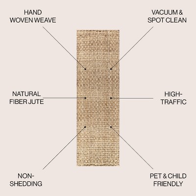 Ivory Braided Handwoven Jute Boucle Runner Rug - 2x8 Feet