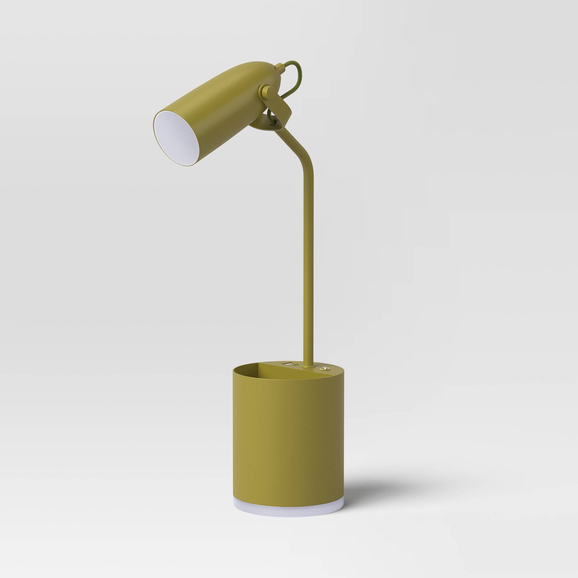 Task Table Lamp with Nightlight Offbeat Olive Integrated LED Bulb - Room Essentials™