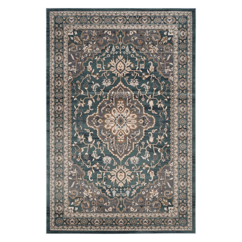 9'x12' Medallion Loomed Area Rug Teal/Gray - Safavieh