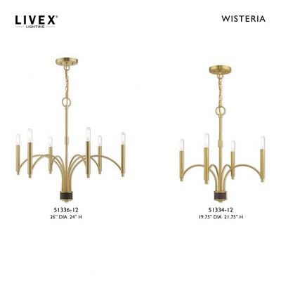 Sleek Satin Brass Mini Chandelier with Cylindrical Candle Sleeves