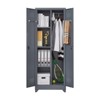 TiramisuBest 65"/73" Metal Lockers High Broom Tool Storage Cabinet Locking Doors Adjustable Shelves Waterproof Base Garage Kitchen - 2 of 4