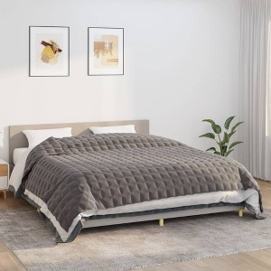 VidaXL Weighted Blanket Gray 86.6 in.x102.4 in. 24.3 lb Fabric - 1 of 4
