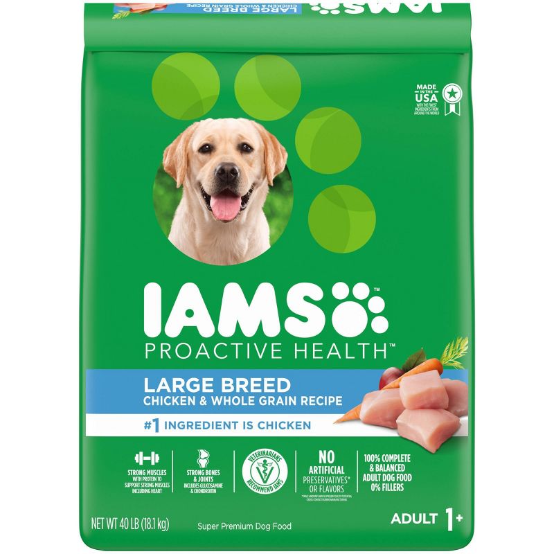 IAMS Proactive Health Chicken & Whole Grains Recipe Large Breed Adult Premium Dry Dog Food, 1 of 14