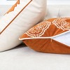 TopComfy Support Pillow Burnt Orange Damask Embroidered Throw Pillow for Boho Geometric Decor, Orange, 17"*17"*10" - 4 of 4