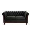 APRILSOUL Chesterfield Velvet Loveseat Sofa, Rolled Arm Dutch Plush Upholstered Sofa Couch with Tufted Button - 2 of 4