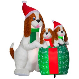 Gemmy Christmas Inflatable Dog Family Scene, 5.5 ft Tall, Multi - 1 of 4