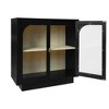Glass Display Cabinet, Black Floor Cabinet With Glass Door, Kitchen Storage Cabinet With Adjustable Shelves,abstract,black,31.1in,2.59ft - 3 of 4